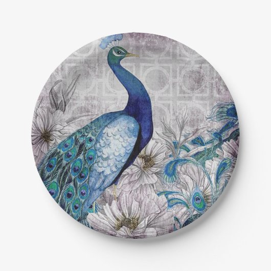 Peacock Blue Garden Paper Bord (Voorkant)