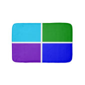 Peacock Blue, Green and Paars Squares Badmat (Voorkant)
