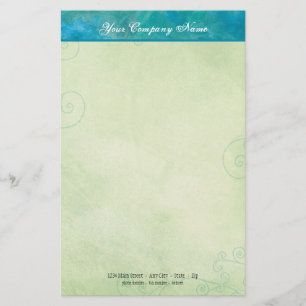 Peacock Blue & Green Business Stationery Briefpapier