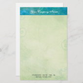 Peacock Blue & Green Business Stationery Briefpapier (Voorkant / Achterkant)
