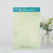 Peacock Blue & Green Business Stationery Briefpapier (Staand voorkant)