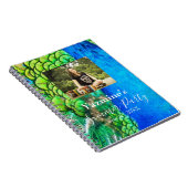 Peacock Blue Green Feather Texture Summer Photos Notitieboek (Rechterzijde)