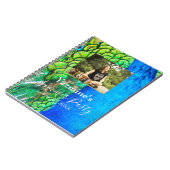 Peacock Blue Green Feather Texture Summer Photos Notitieboek (Linkerzijde)