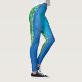 Peacock Blue Green Feather Texture Summer Vibes be Leggings (Rechts)