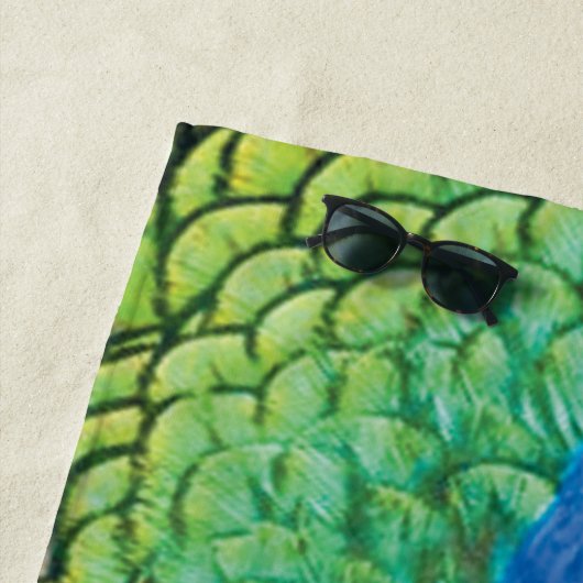 Peacock Blue Green Feather Texture Summer Vibes be Strandlaken (In situ)