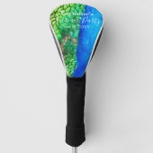 Peacock Blue Green Feather Texture Summer Vibes Golfheadcover (Voorkant)