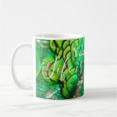 Peacock Blue Green Feather Texture Summer Vibes Koffiemok (Links)