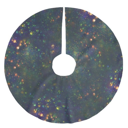 Peacock Blue Green Galactic Glitter Kerstboom Rok (Voorkant)