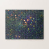 Peacock Blue Green Galactic Glitter Legpuzzel (Horizontaal)