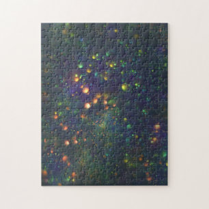 Peacock Blue Green Galactic Glitter Legpuzzel