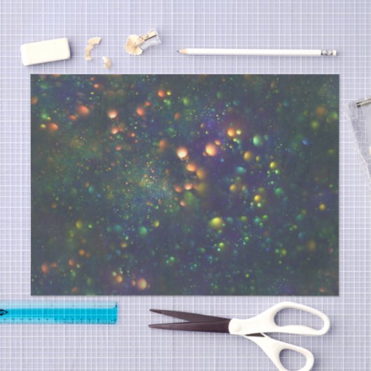 Peacock Blue Green Galactic Glitter Tissuepapier (Craft)