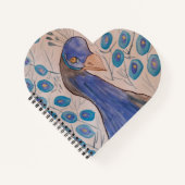 Peacock Blue Heart Notitieboek (Voorkant)
