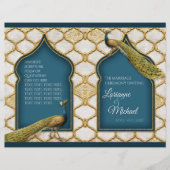  Peacock Blue in White Gold Wedding Programme (Voorkant)