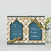  Peacock Blue in White Gold Wedding Programme (Staand voorkant)