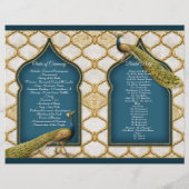  Peacock Blue in White Gold Wedding Programme (Achterkant)