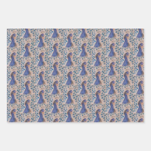 Peacock Blue Inpakpapier Vel (Voorkant 2)