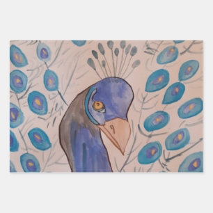 Peacock Blue Inpakpapier Vel