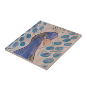 Peacock Blue-keramisch tegel Tegeltje (Zijkant)