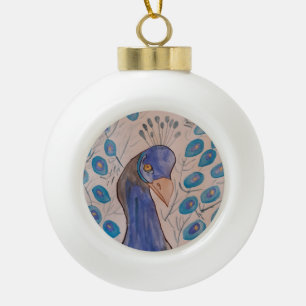 Peacock Blue Keramische Bal Ornament
