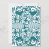 Peacock Blue Lace Corset Bridal Lingerie Shower Kaart (Achterkant)