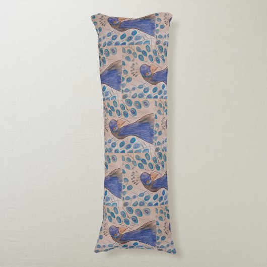 Peacock Blue Lichaamskussen (Voorkant Verticaal)