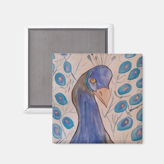 Peacock Blue Magnet (Voorkant / Achterkant)
