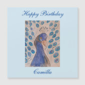 Peacock Blue Magnetic Birthday Card (Voorkant)