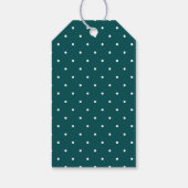 Peacock Blue met aangepast bericht en witte Stippe Cadeaulabel (Achterkant)