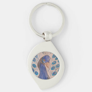 Peacock Blue Metal Key Ring Sleutelhanger