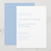 Peacock Blue Modern Wedding Invitation Kaart (Voorkant / Achterkant)