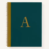 Peacock Blue Monogram Art Sketchbook Notitieboek G (Voorkant)