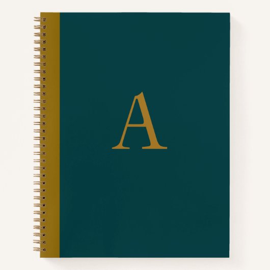 Peacock Blue Monogram Art Sketchbook Notitieboek G (Voorkant)