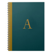 Peacock Blue Monogrammed Notebook Notitieboek (Voorkant)