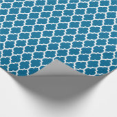 Peacock Blue Moroccan Quatrefoil Pattern #4 Cadeaupapier (Hoek)