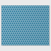 Peacock Blue Moroccan Quatrefoil Pattern #4 Cadeaupapier (Vlak)