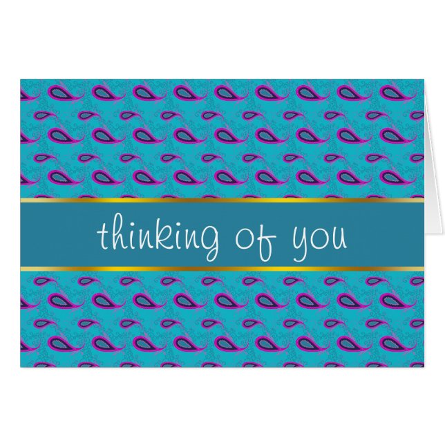 Peacock Blue Paisley (Voorkant Horizontaal)