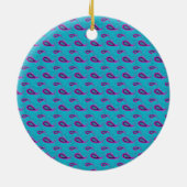 Peacock Blue Paisley Keramisch Ornament (Achterkant)