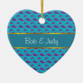 Peacock Blue Paisley Keramisch Ornament (Voorkant)