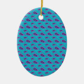 Peacock Blue Paisley Keramisch Ornament (Voorkant)