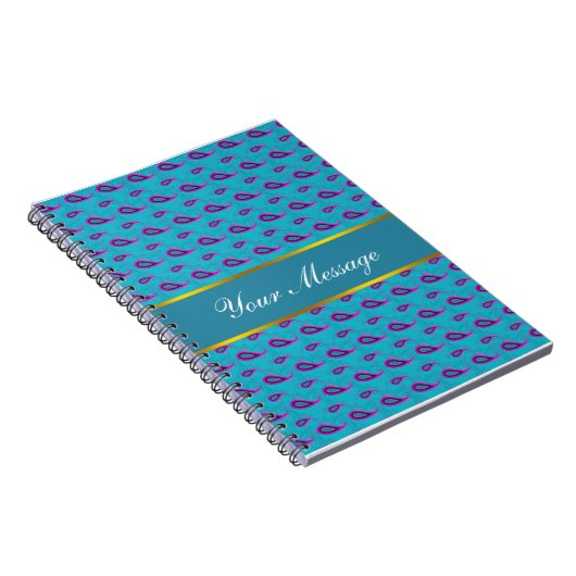 Peacock Blue Paisley Notitieboek (Rechterzijde)