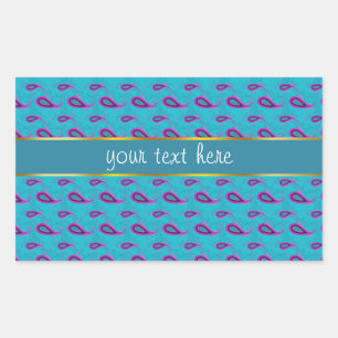 Peacock Blue Paisley Rechthoekige Sticker