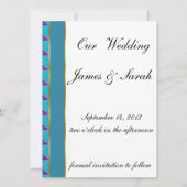 Peacock Blue Paisley Save The Date (Achterkant)