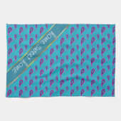 Peacock Blue Paisley Theedoek (Horizontaal)