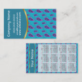 Peacock Blue Paisley Visitekaartje (Voorkant / Achterkant)