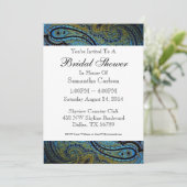 Peacock Blue Paisley Vrijgezellenfeest Kaart (Staand voorkant)