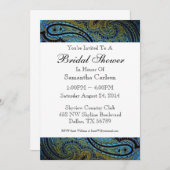 Peacock Blue Paisley Vrijgezellenfeest Kaart (Voorkant / Achterkant)