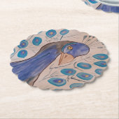 Peacock Blue Paper Onderzetter (Gekanteld)