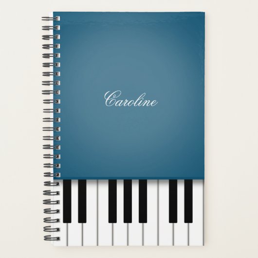 Peacock Blue Piano-toetsenbord - Aangepaste muziek Planner (Voorkant)