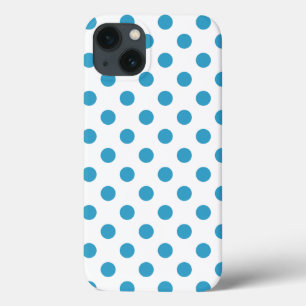 Peacock Blue Polka Dots Circles iPhone 13 Hoesje