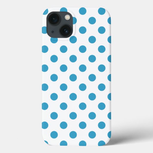 Peacock Blue Polka Dots Circles Case-Mate iPhone Case (Achterkant)